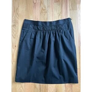 Banana Republic Poplin Cotton Gathered Waist Black Paperbag Mini Skirt (size 2)